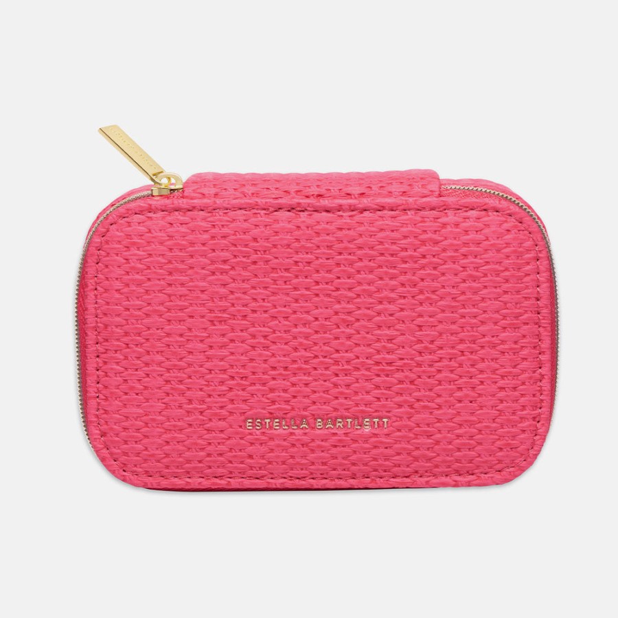 Online ESTELLA BARTLETT Bright Pink Rattan Mini Jewellery Box