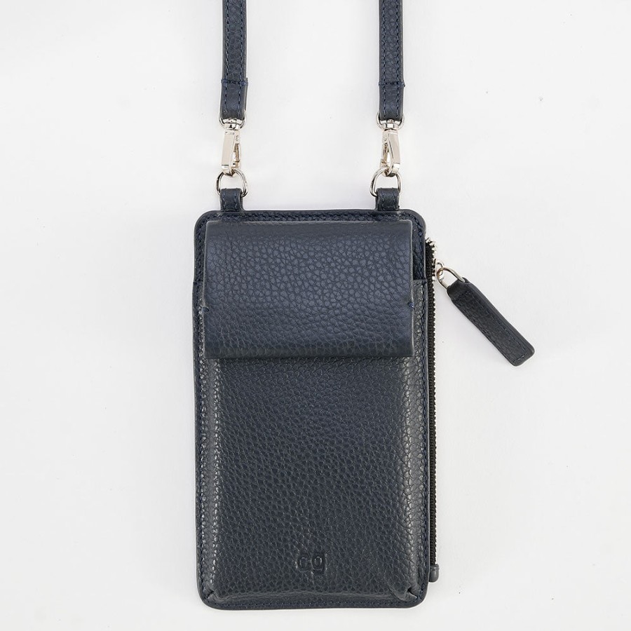 Online Caroline Gardner Navy Leather Phone Bag