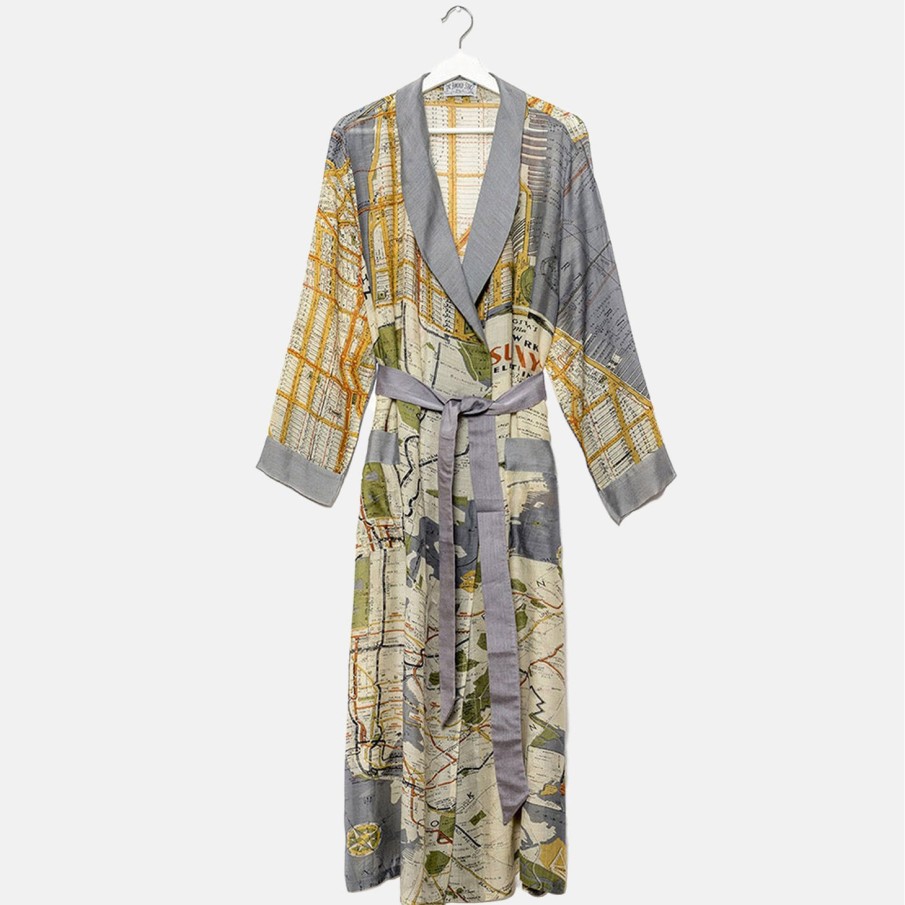 Best ONE HUNDRED STARS New York Map Lightweight Dressing Gown