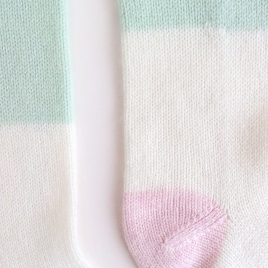 Clearance Caroline Gardner Mint/Cream Cashmere Bedsocks