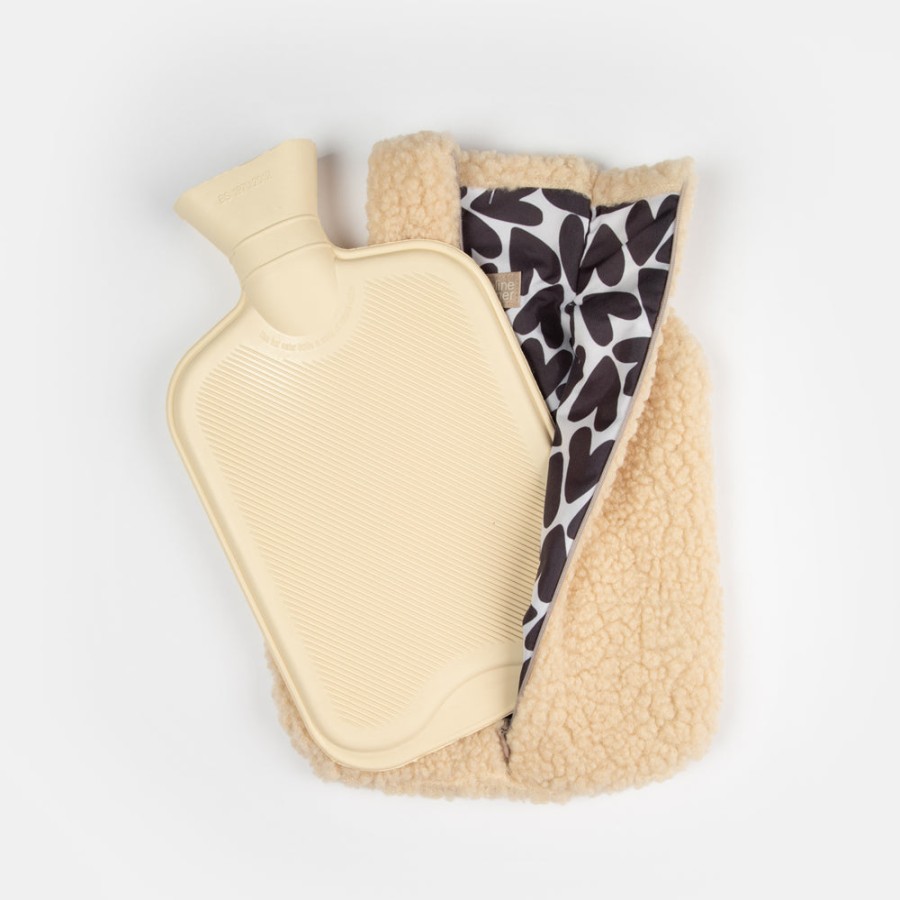 Clearance CAROLINE GARDNER Natural Borg Hot Water Bottle & Cover