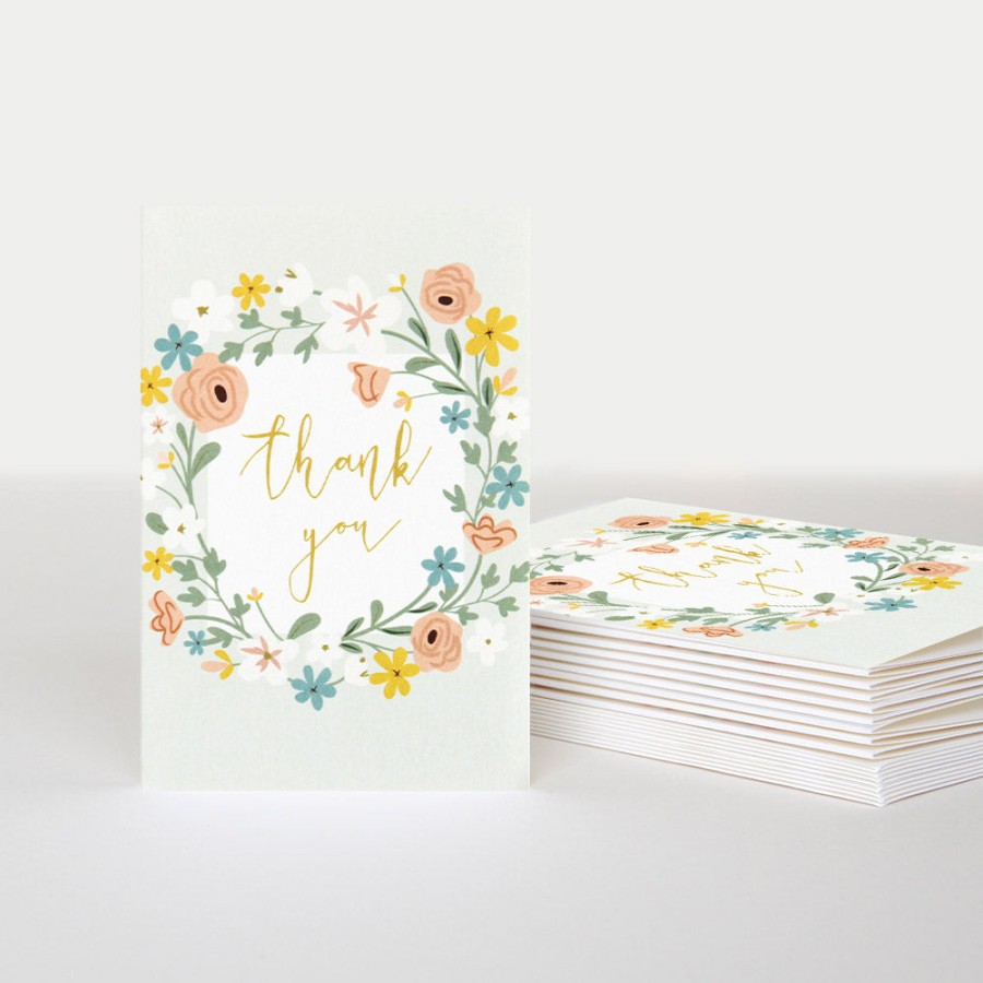 Best Caroline Gardner Floral Garland Thank You Notecards Pack Of 10