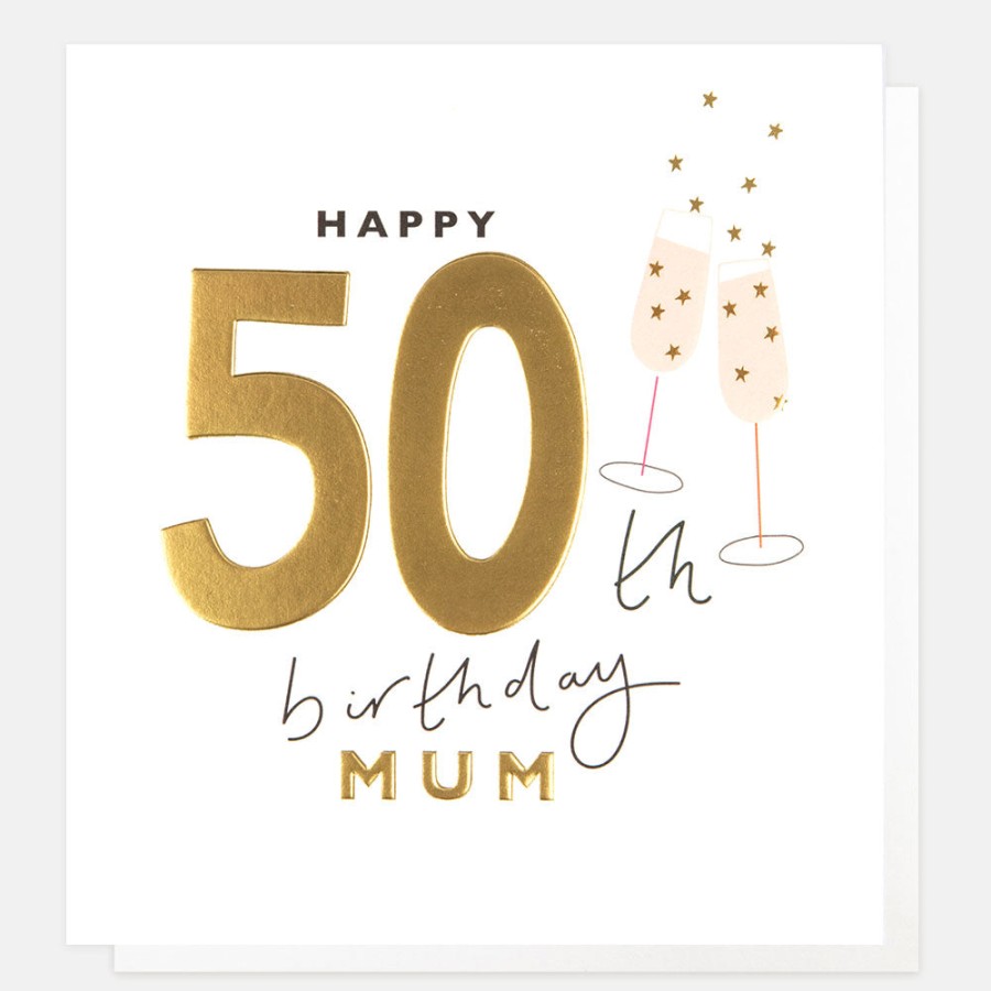 Clearance CAROLINE GARDNER Champagne Flutes 50Th Birthday Card For Mum