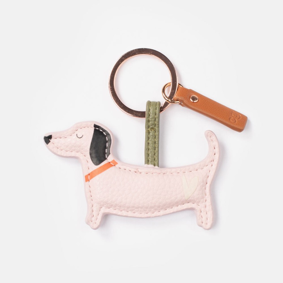 Online CAROLINE GARDNER Pale Pink Sausage Dog Novelty Keyring