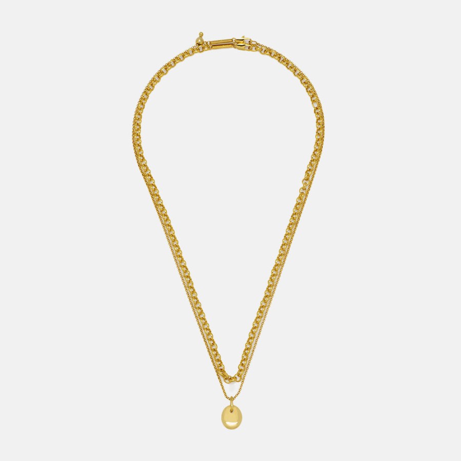 Hot ESTELLA BARTLETT Pebble Gold Plated Layered Necklace