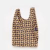 Clearance BAGGU Peach Wavy Gingham Small Shopper Bag