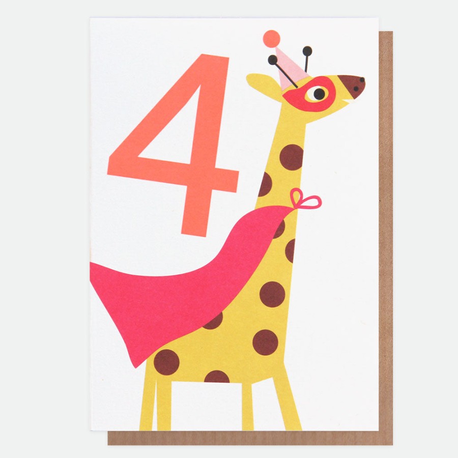 Clearance Caroline Gardner Giraffe Superhero 4Th Birthday Card