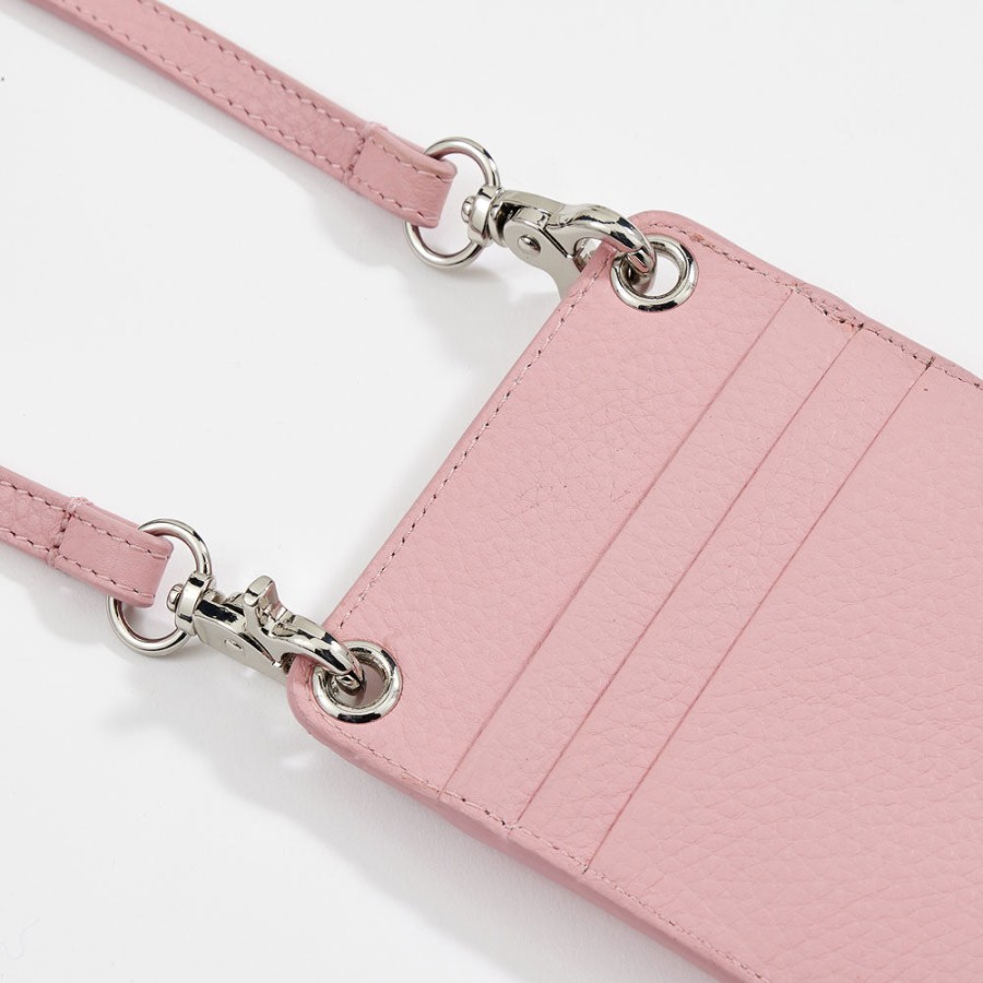 New Caroline Gardner Pink Leather Phone Pouch