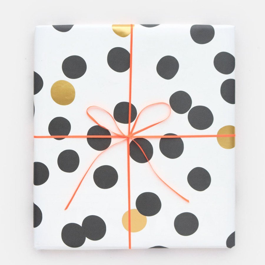 New Caroline Gardner Black/Gold Spot Wrapping Paper