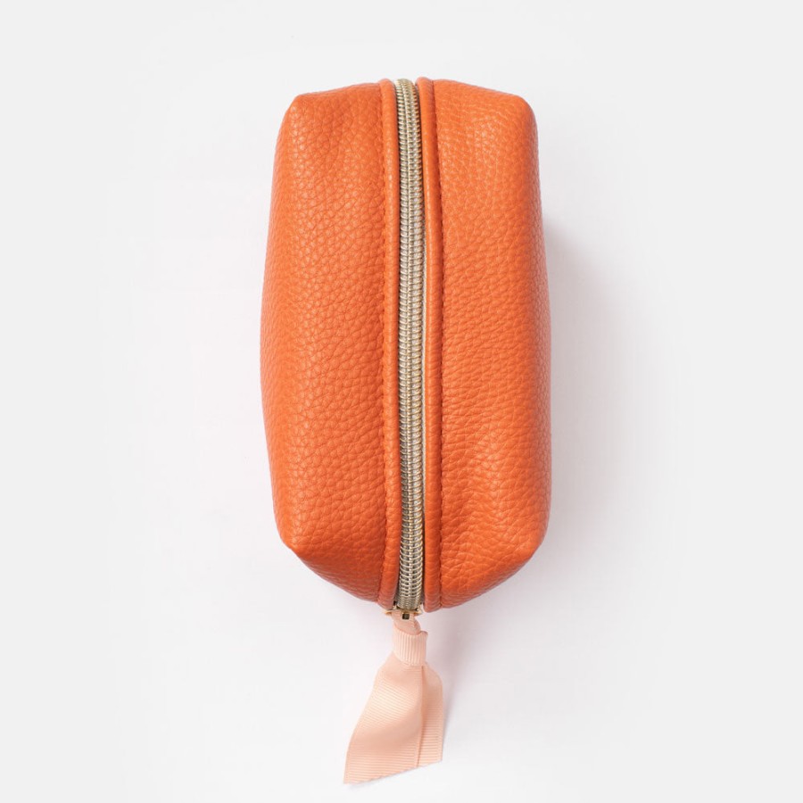 Wholesale CAROLINE GARDNER Orange Mini Cube Cosmetic Bag