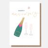 Hot Caroline Gardner Bottle And Glasses Anniversary Card