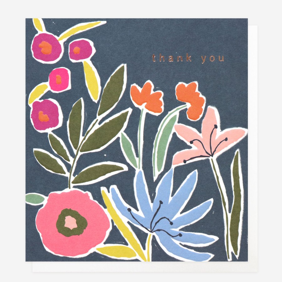 Best Caroline Gardner Navy Floral Thank You Card