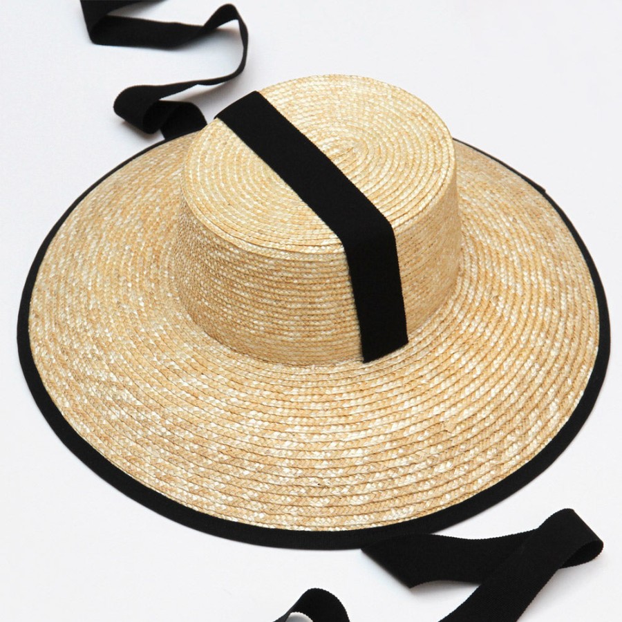 Wholesale FERRUCCIO VECCHI Large Straw Hat With Ribbons