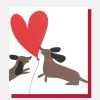 New CAROLINE GARDNER Sausage Dogs Heart Balloon Card