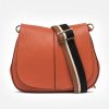 New GIANNI Orange Leather Helena Saddle Bag