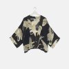 Hot ONE HUNDRED STARS Black Stork Luxe Crepe Short Kimono