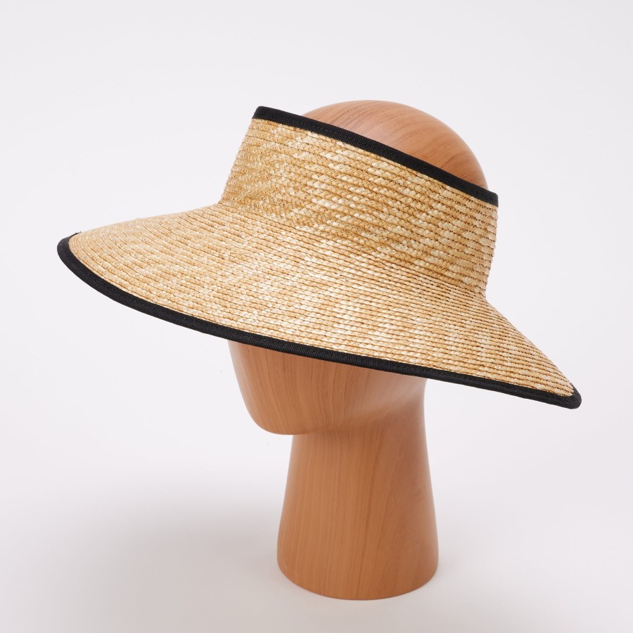 Wholesale FERRUCCIO VECCHI Straw Visor With Contrast Trim