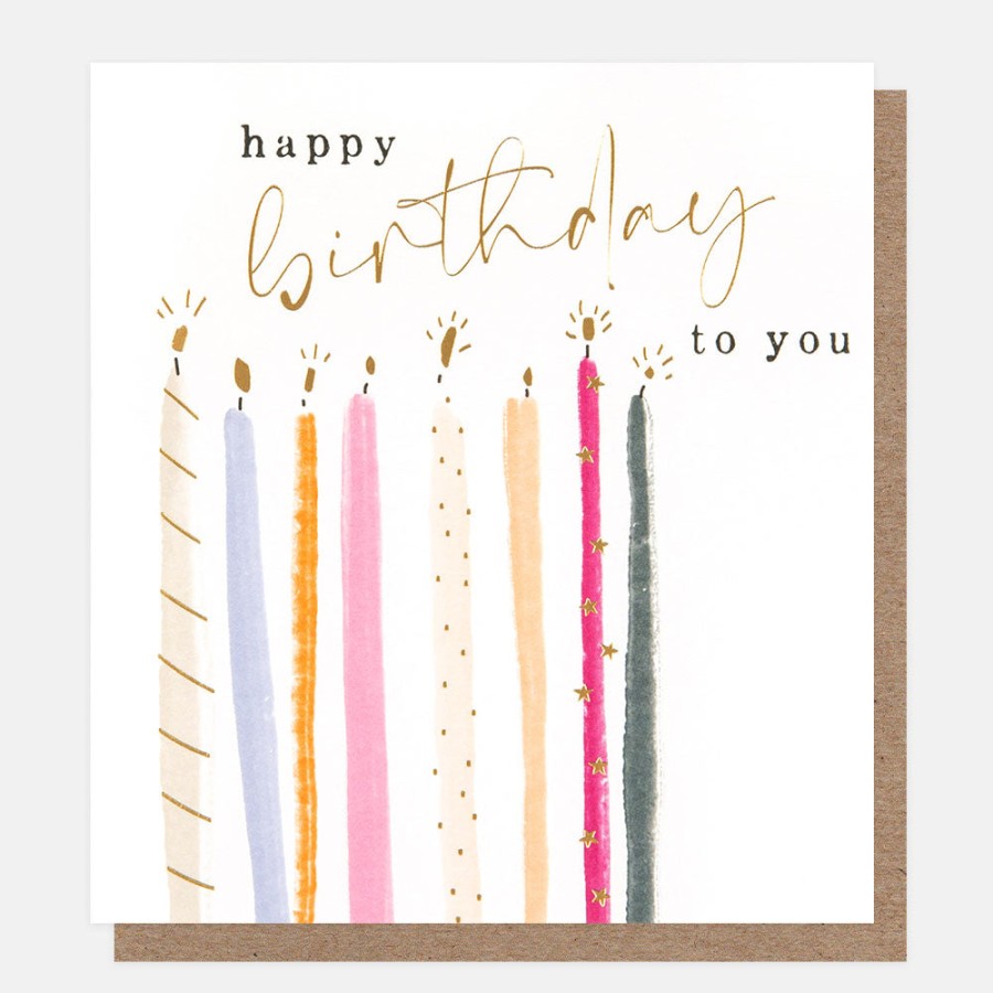 Clearance CAROLINE GARDNER Colourful Candles Happy Birthday Card