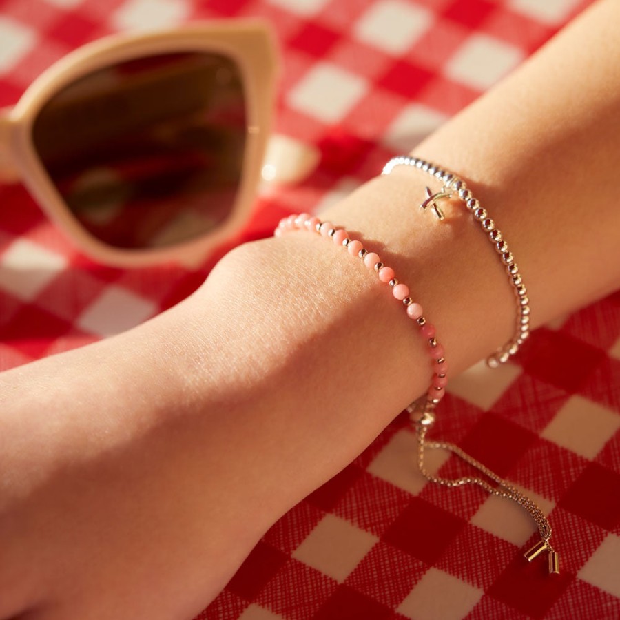 Online ESTELLA BARTLETT Silver Plated Coral Agate Amelia Bracelet