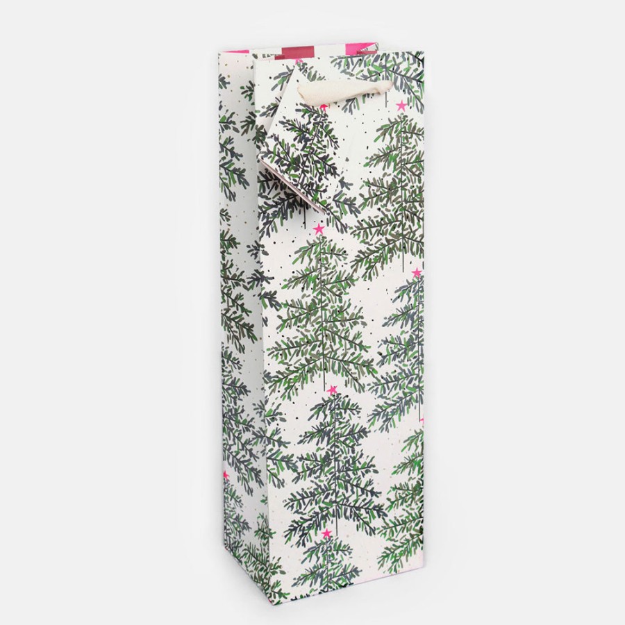 Online CAROLINE GARDNER Painted Trees Christmas Bottle Gift Bag