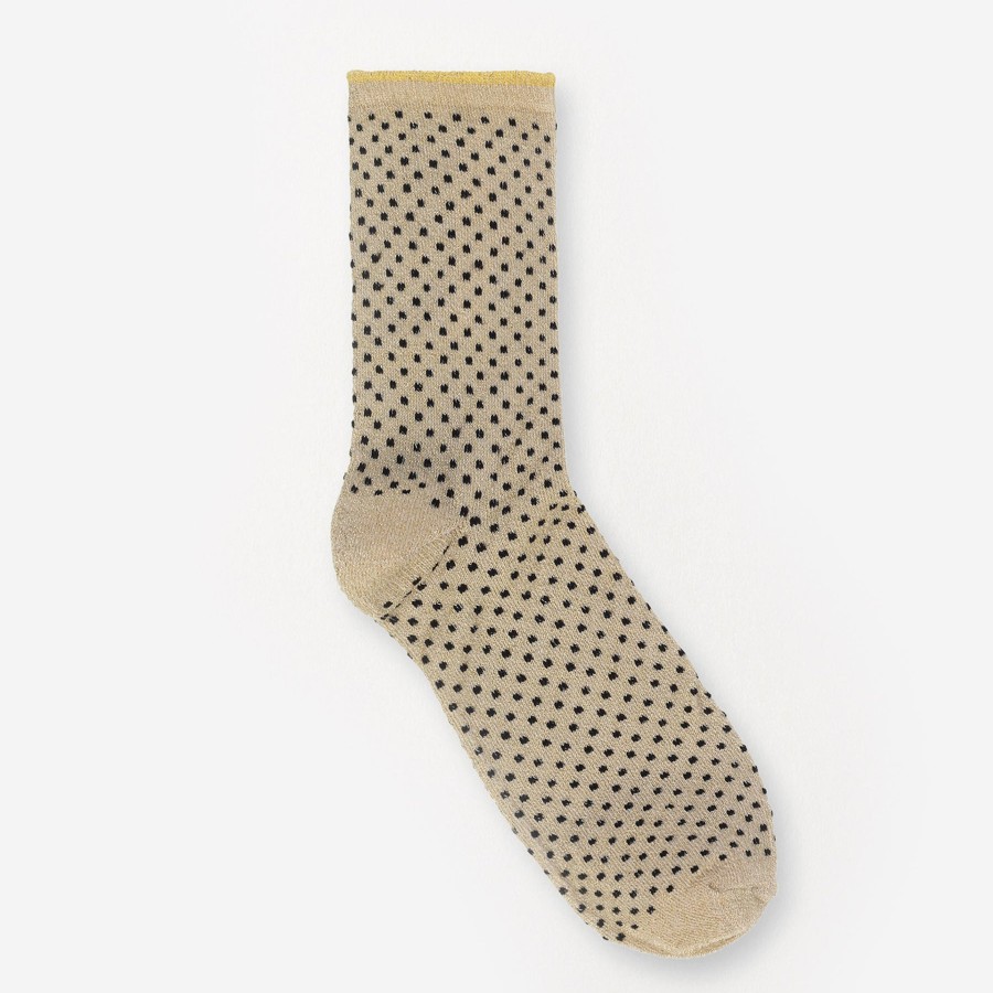 Online BECK SONDERGAARD Gold/Black Small Dot Sparkle Socks