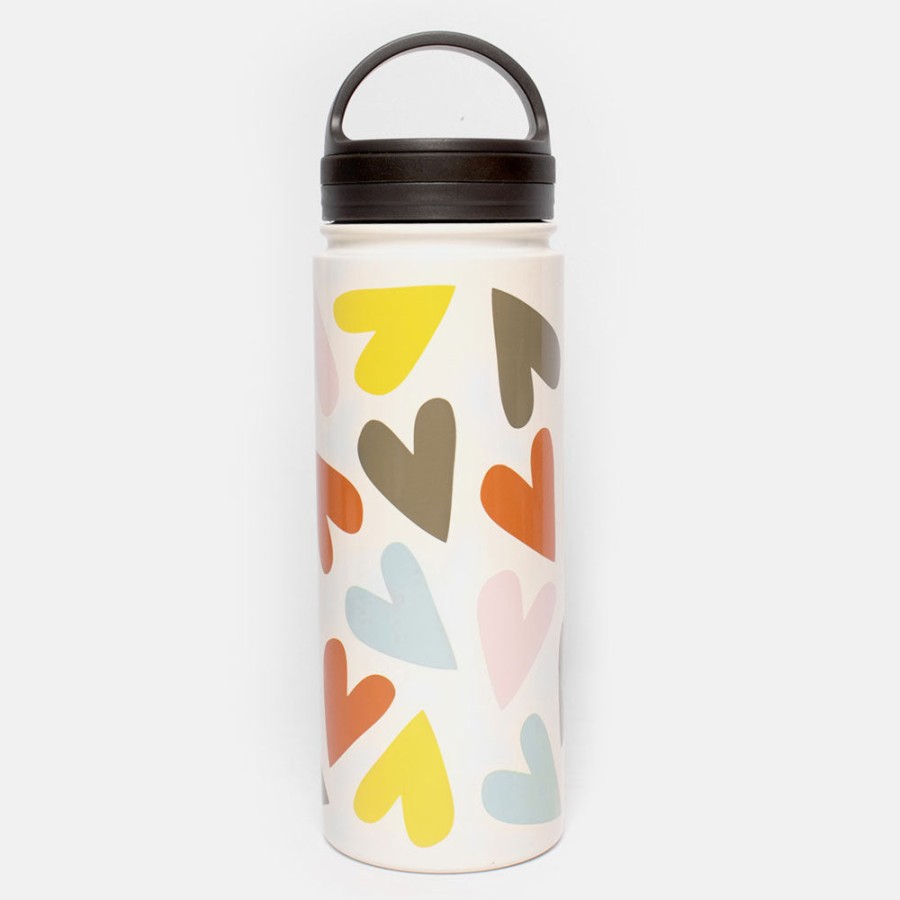 Wholesale CAROLINE GARDNER Multi Hearts Metal Water Bottle