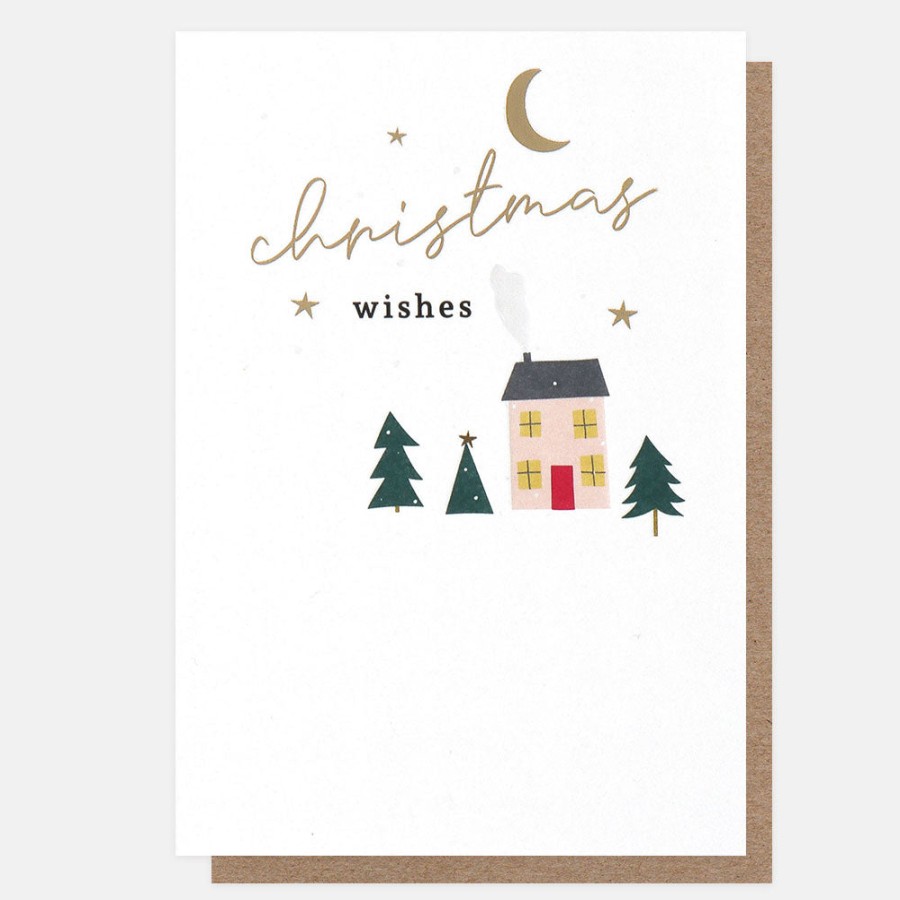 Clearance CAROLINE GARDNER Christmas Wishes Trees & House Card