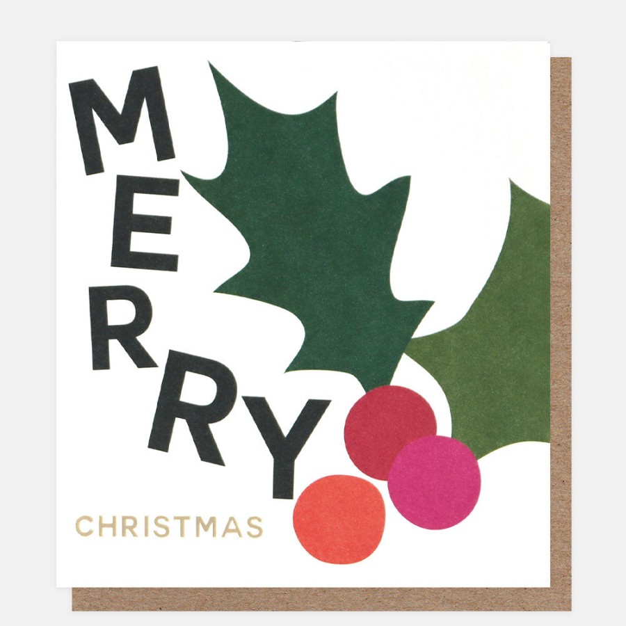 Wholesale CAROLINE GARDNER Holly And Star Bauble Charity Christmas Cards Pack Of 8