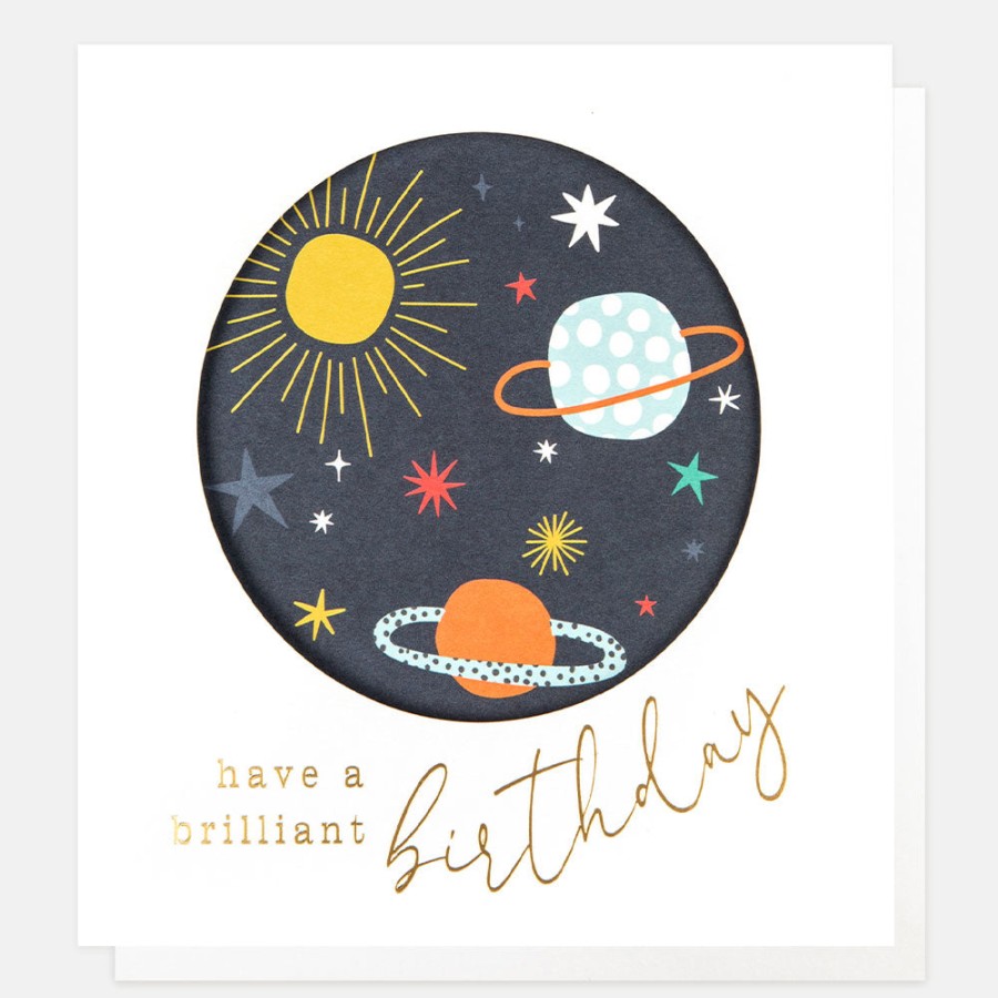 Clearance CAROLINE GARDNER Space Planets Brilliant Birthday Card