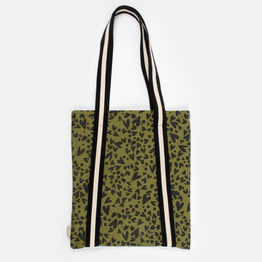 Best CAROLINE GARDNER Khaki/Black Heart Tote Bag