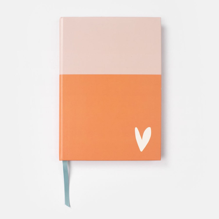 Hot CAROLINE GARDNER Orange/Pale Pink Slim Hardback Notebook