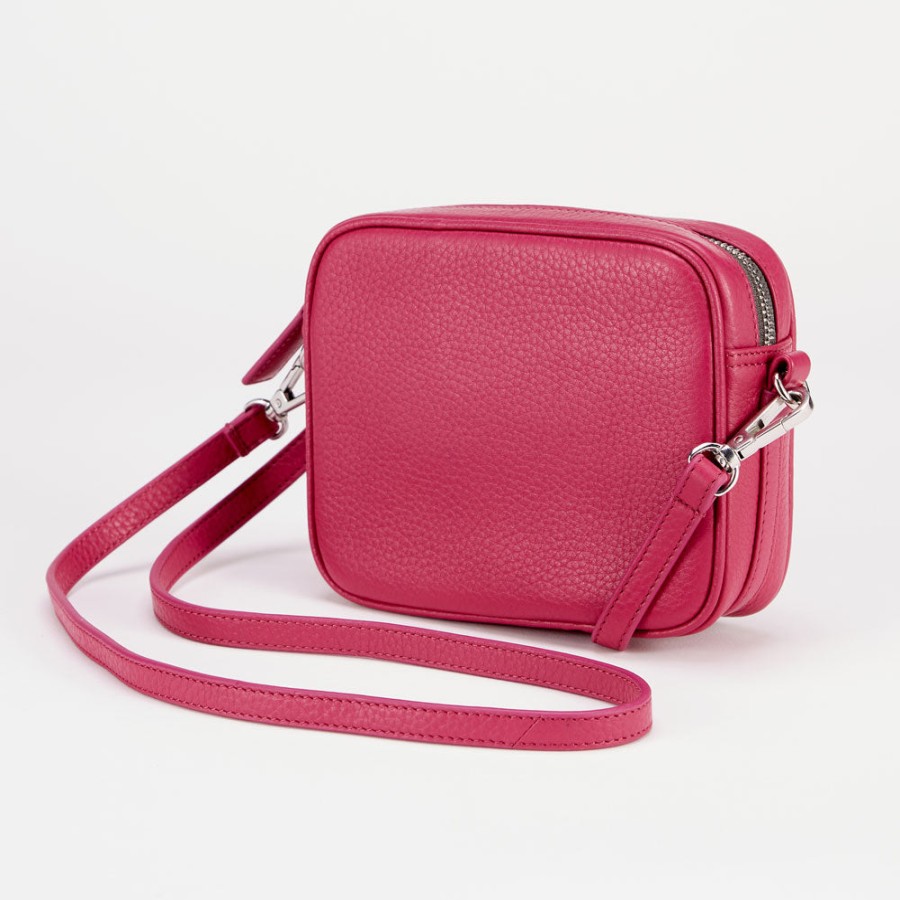 Hot Caroline Gardner Fuchsia Pink Leather Mini Camera Bag