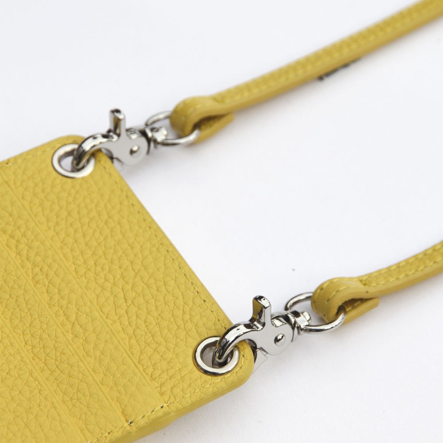 Online Caroline Gardner Yellow Leather Phone Pouch