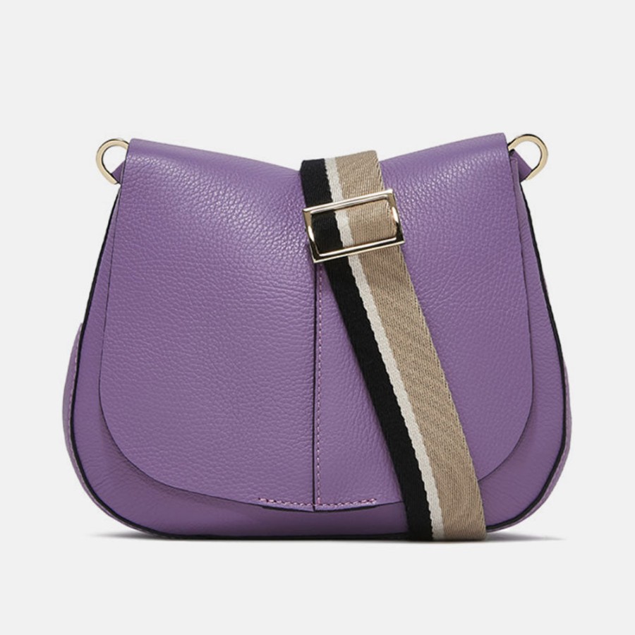 Hot GIANNI Lilac Leather Helena Saddle Bag