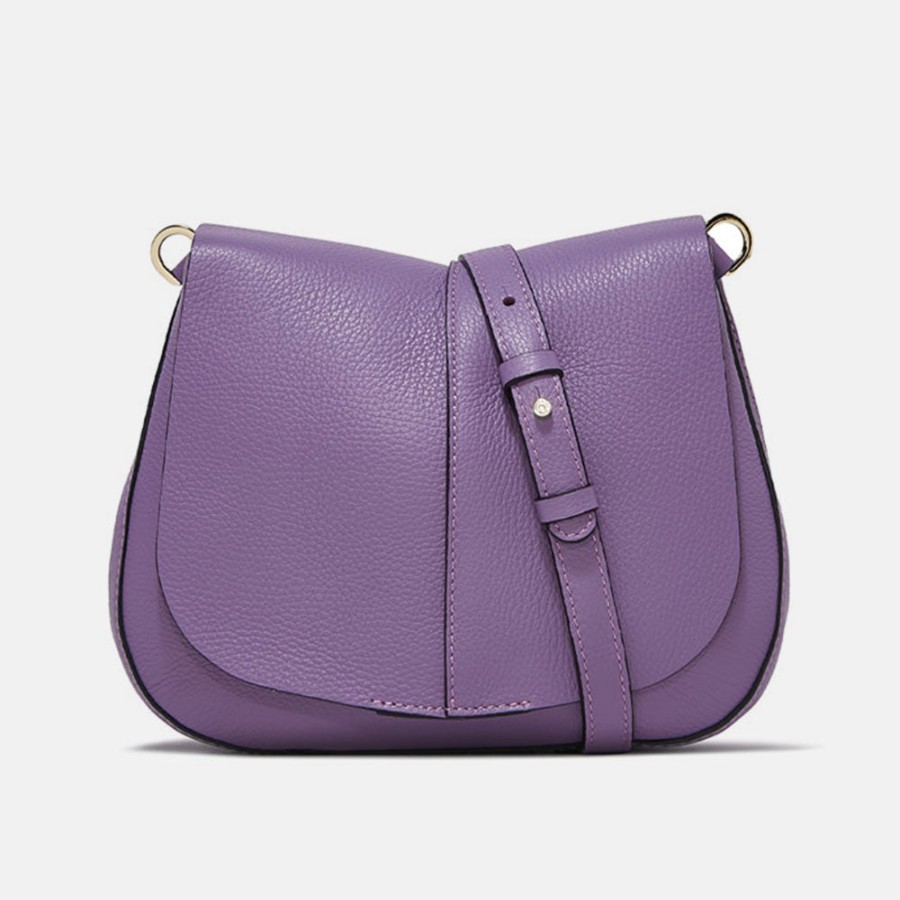 Hot GIANNI Lilac Leather Helena Saddle Bag