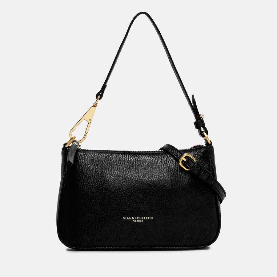 Online GIANNI Black Leather Brooke Bag