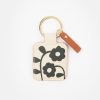 Wholesale CAROLINE GARDNER Mono Floral Tab Keyring