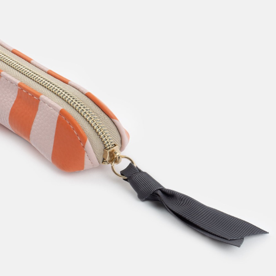 Hot CAROLINE GARDNER Pink/Orange Stripe Pencil Case