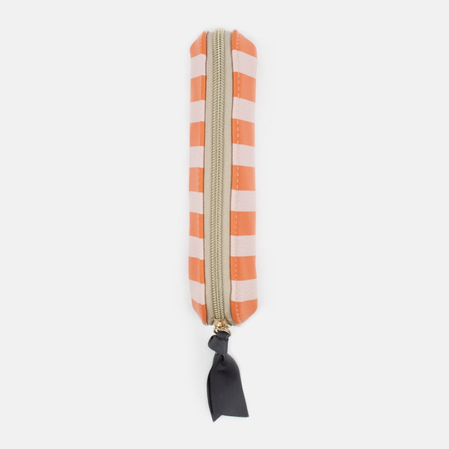 Hot CAROLINE GARDNER Pink/Orange Stripe Pencil Case