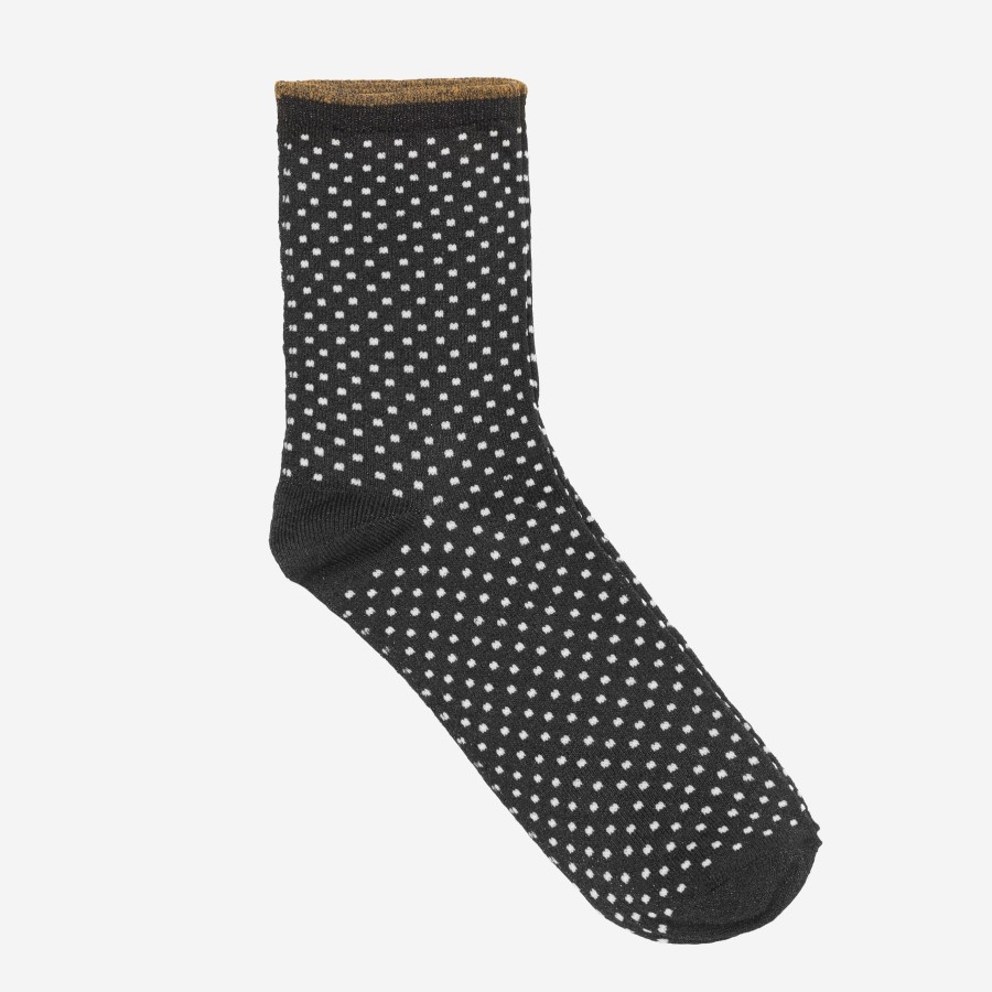 Wholesale BECK SONDERGAARD Black Small Dot Sparkle Socks