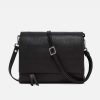 Hot GIANNI Black Leather Three Flap Bag