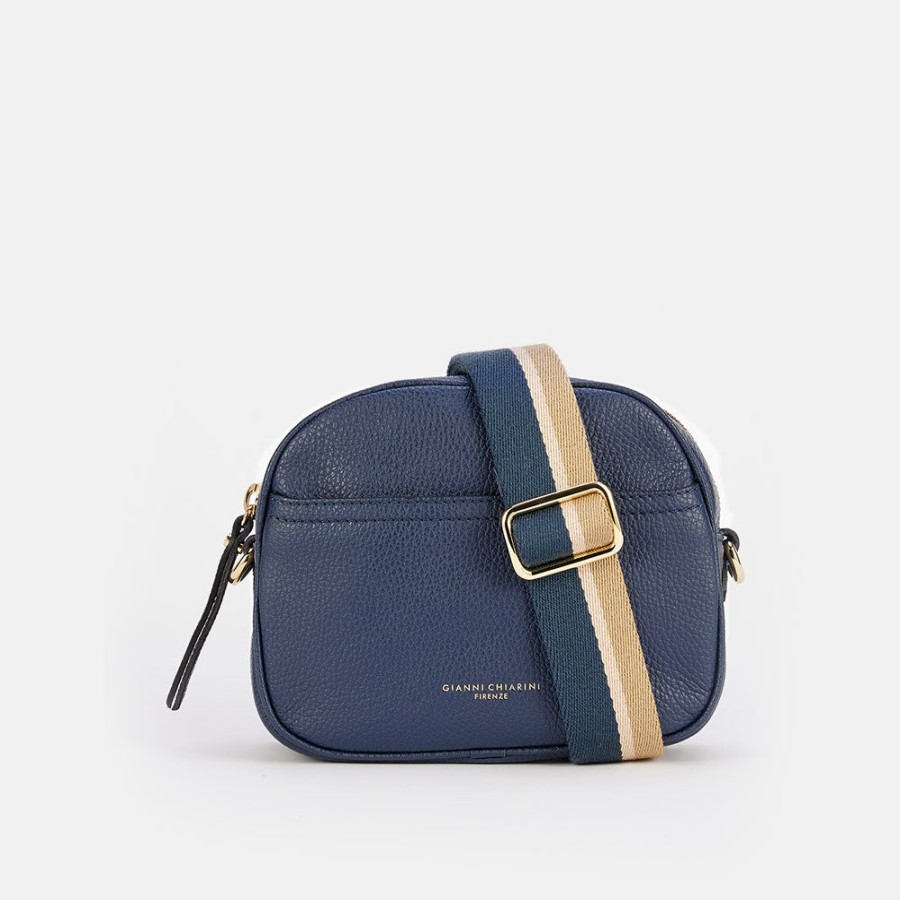 New GIANNI Navy Leather Nina Camera Bag