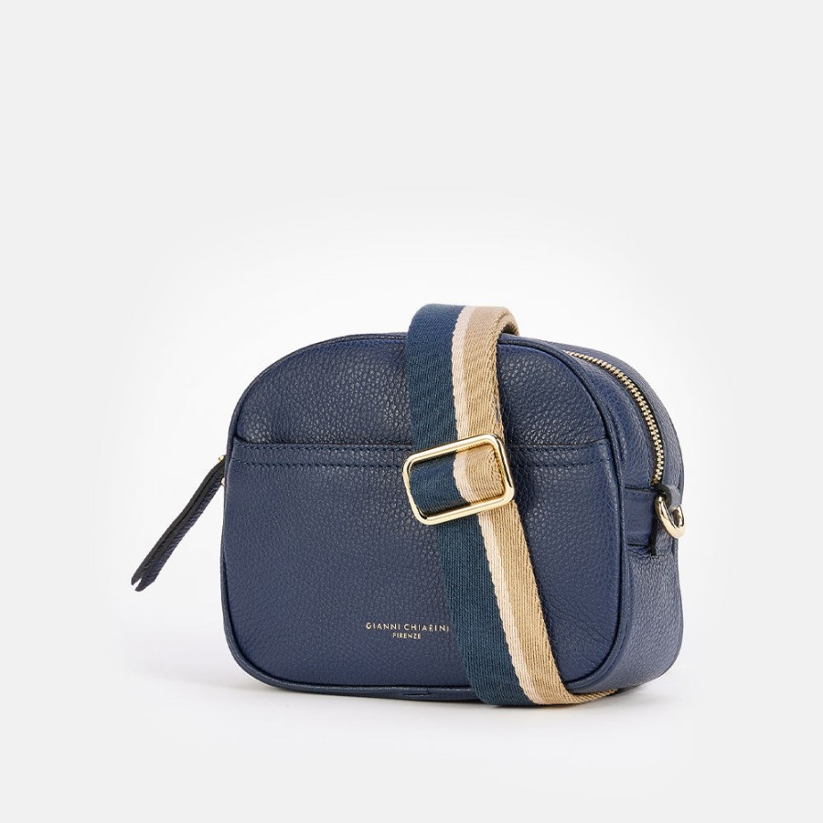 New GIANNI Navy Leather Nina Camera Bag