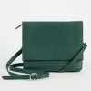 Hot Caroline Gardner Forest Green Pebble Leather Relaxed Hoxton Satchel