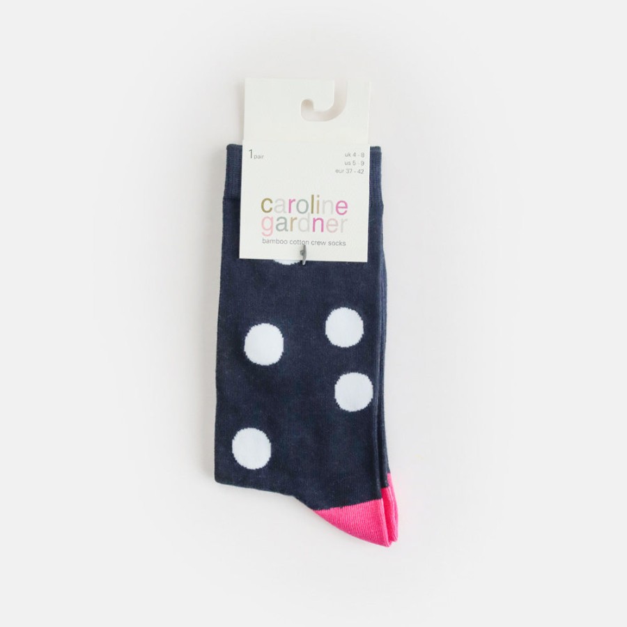 Hot Caroline Gardner Navy Mini Spots Socks