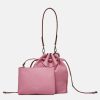 New GIANNI Pink Leather Joy Drawstring Bucket Bag