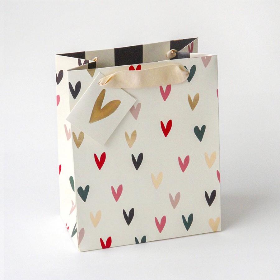 Wholesale Caroline Gardner Scattered Hearts Medium Gift Bag