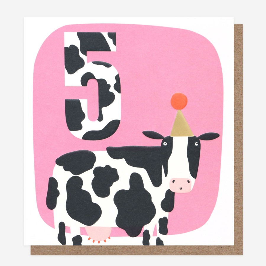 Wholesale Caroline Gardner Cow 5Th Birthday Card