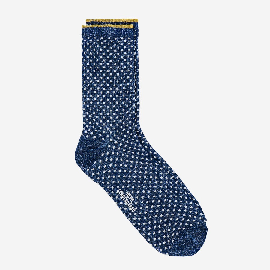 Online BECK SONDERGAARD Navy Blue Small Dot Sparkle Socks