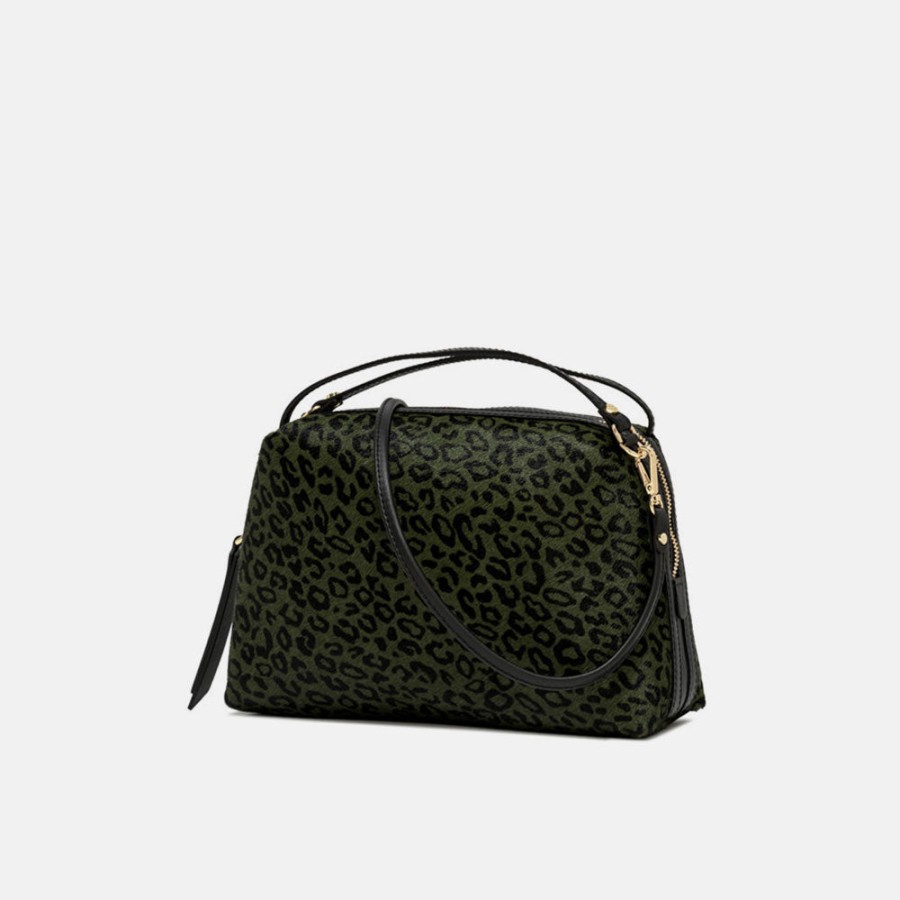 New GIANNI Field Green Leopard Small Alifa Bag